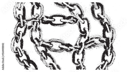 retro halftone chain texture background 