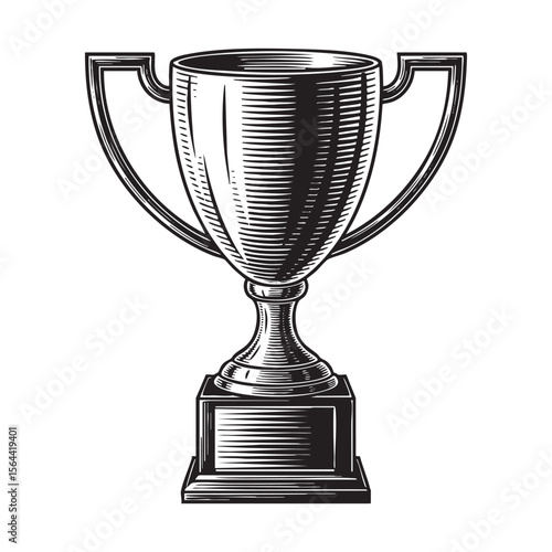 throphy vintage engraving vector illustration