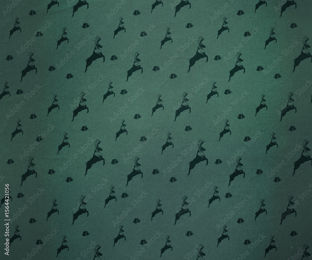 Naklejka premium Digitally generated Green reindeer pattern