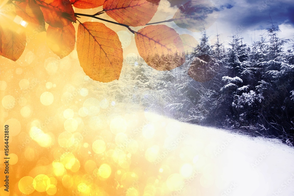 Obraz premium Autumn changing to winter