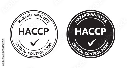 HACCP Hazard Analysis Critical Control Point round stamp in black and white