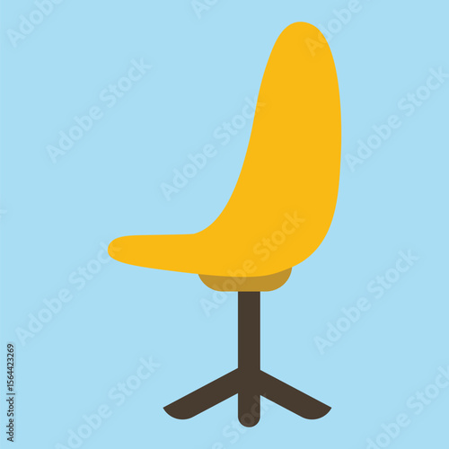 a mustard yellow side chair isolated on white background
