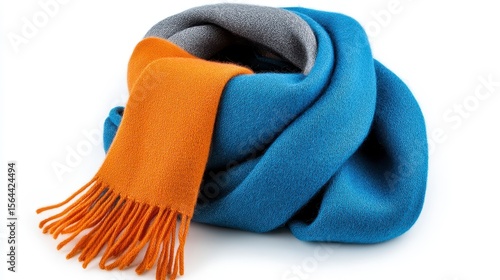 Wrapped Multicolored Scarf On White Background