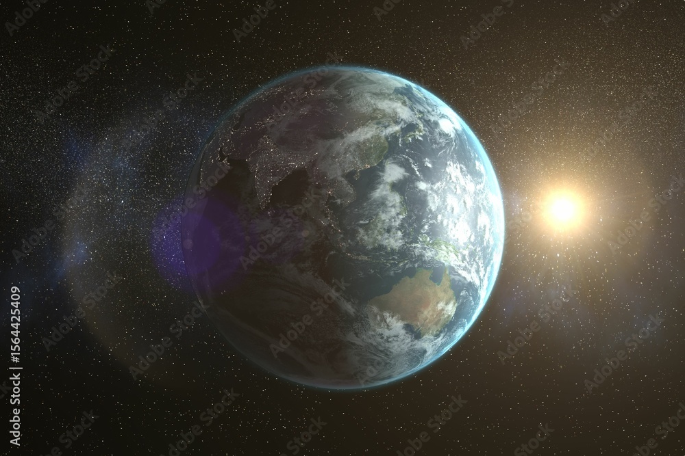 Fototapeta premium Image of earth on the space