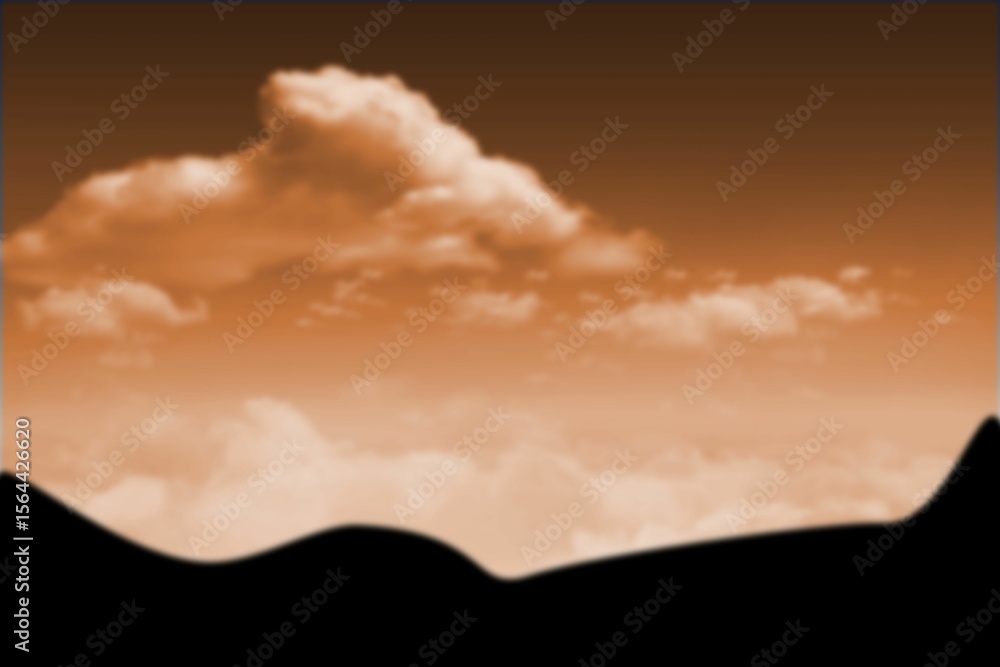 Obraz premium Tranquil scene of silhouette mountain