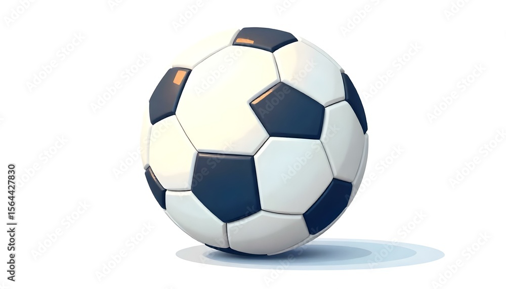 Fototapeta premium Football icon in flat style. Vector Soccer ball on transparent background.