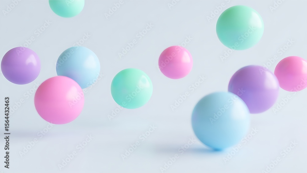 Floating Pastel Spheres Abstract 3D Render of Colorful Balls Floating Pastel Spheres Abstract 3D Render of Colorful Balls