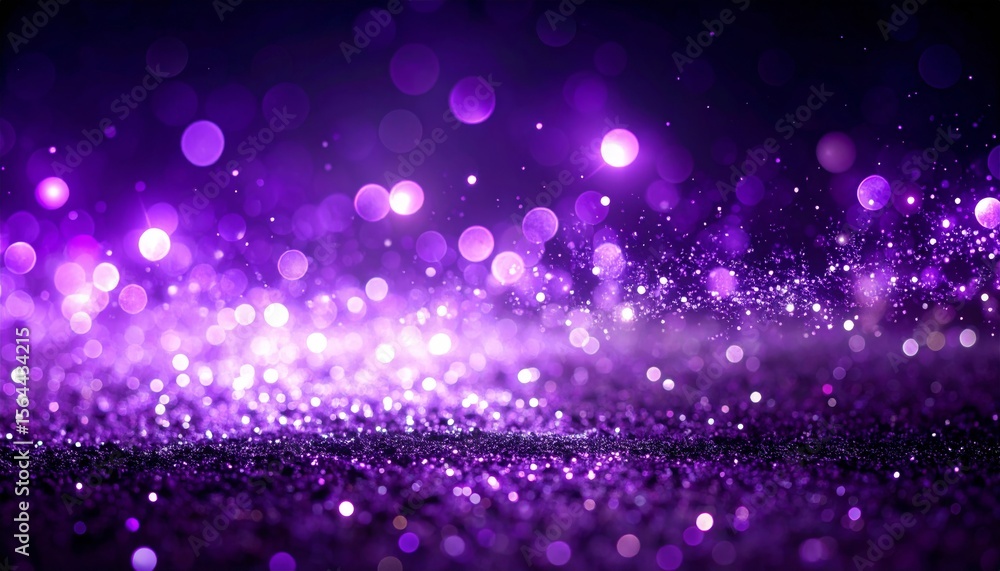 Abstract shiny blue and purple bokeh lights decorate a Christmas holiday backdrop with a sparkling glow Abstract shiny blue and purple bokeh lights decorate a Christmas holiday backdrop with a sparkling glow