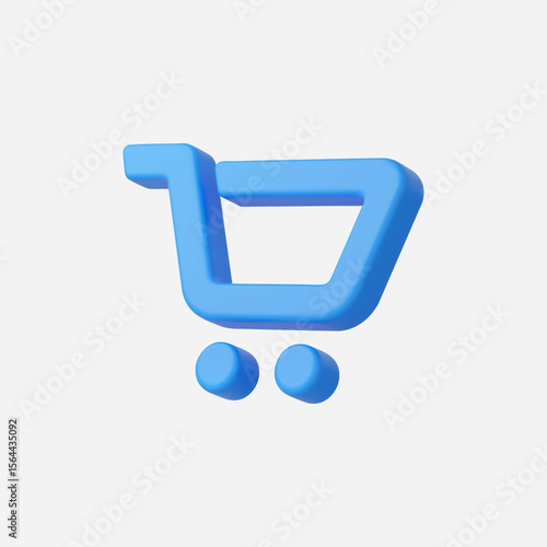 3d Realistic Shopping Chart icon vector Illustration