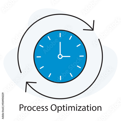 Process Optimization icon, Maximizing Efficiency Through Process Optimization, Streamlined Success: Optimizing Workflows for Peak Performance, color, vector
