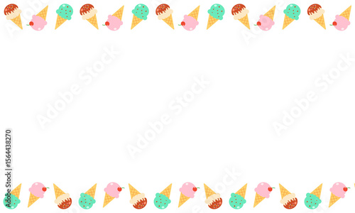 Ice Cream Frame Background for Summer Greeting Cards, Digital Wallpapers, Flyers, Seasonal Event Promotions, Social Media, and Party Invitations