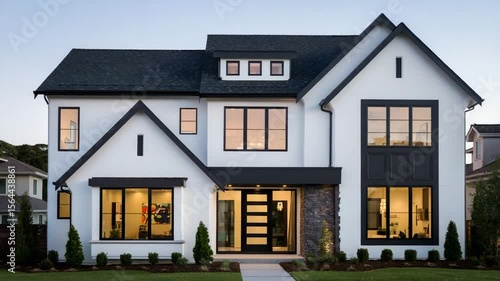 Modern luxury house with striking architectural video