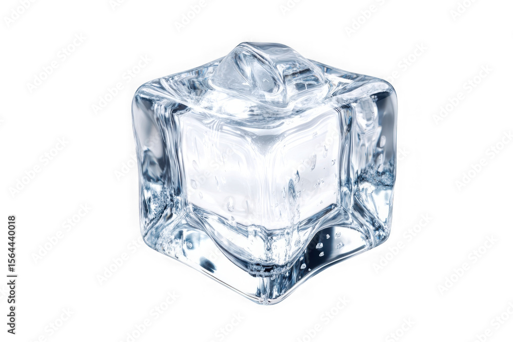 Obraz premium Realistic ice cube frozen water crystal cold refreshment drink ingredient freeze coolness isolated on transparent background