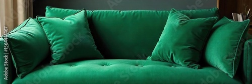 Emerald Green Velvet Cushion Luxurious Comfort for Modern Living Spaces