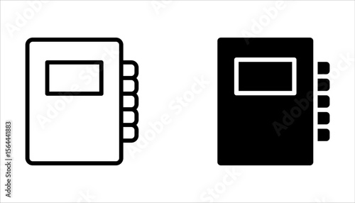 Notebook icon set. High quality outline symbol for web design or mobile app on white background