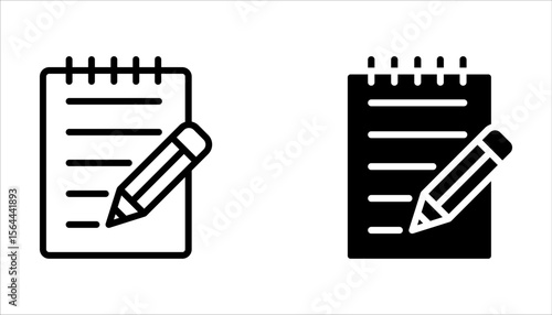 Notebook icon set. High quality outline symbol for web design or mobile app on white background