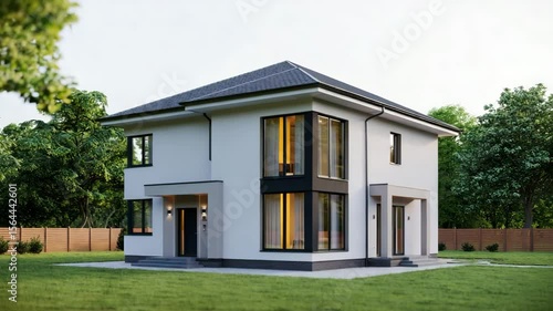 A modern twostory house with clean lines large windows video