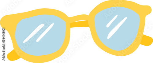 Photos Yellow Sunglasses Clipart, Cute Summer Glasses Illustration