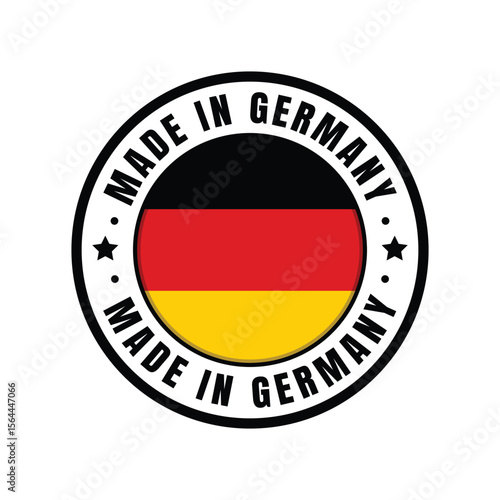 Free Download Made in Germany Circle Badge with Flat Flag Colors on White Background, Vector Symbol EPS10 for Print and Product Labeling. - GFXLoad