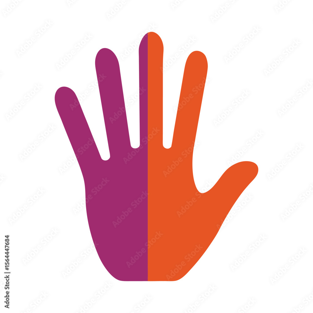 Fototapeta premium red hand isolated on white