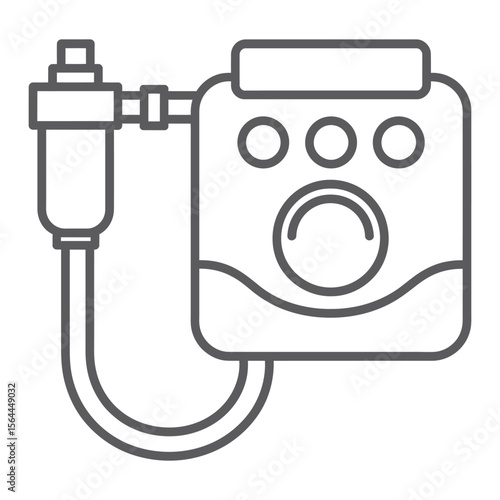 Simple Line Style Water Heater Editable Bathroom Symbol Vector