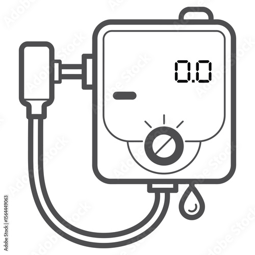 Minimalist Water Heater Icon. Clean Line Bathroom Illustration

