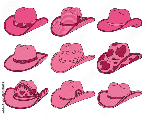 Trendy Pink Rodeo Hats – Feminine Western Illustration Pack