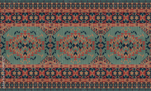 American tribal ethnic native pattern.Traditional Navajo,Aztec,Apache,Southwest and Mexican style fabric pattern.Abstract vector motifs pattern.For fabric,clothing,blanket,carpet,woven,wrap,decoration