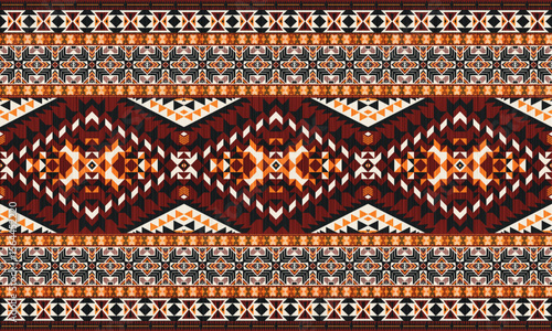 American tribal ethnic native pattern.Traditional Navajo,Aztec,Apache,Southwest and Mexican style fabric pattern.Abstract vector motifs pattern.For fabric,clothing,blanket,carpet,woven,wrap,decoration