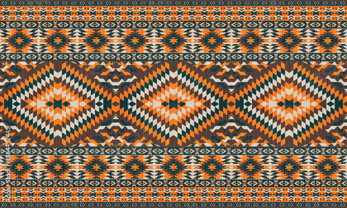 American tribal ethnic native pattern.Traditional Navajo,Aztec,Apache,Southwest and Mexican style fabric pattern.Abstract vector motifs pattern.For fabric,clothing,blanket,carpet,woven,wrap,decoration