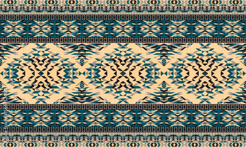 American tribal ethnic native pattern.Traditional Navajo,Aztec,Apache,Southwest and Mexican style fabric pattern.Abstract vector motifs pattern.For fabric,clothing,blanket,carpet,woven,wrap,decoration
