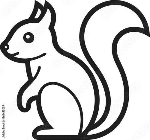 Simple black vector icon of a squirrel