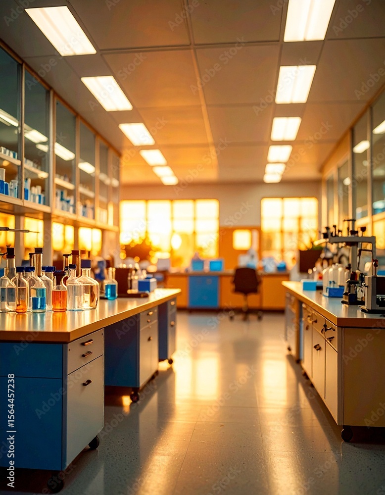 Fototapeta premium Medical science laboratory. Concept of virus and bacteria research.
