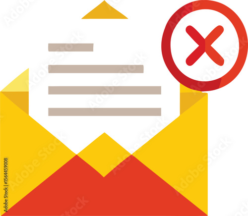 Rejected Email Message Concept with Red X Symbol