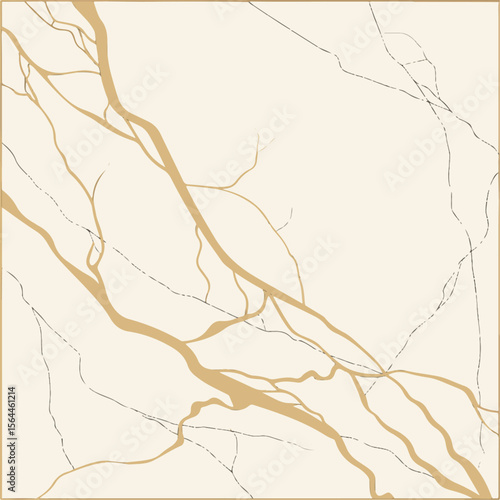 Luxury White Marble Surface with Flowing Gold Accents – Ideal for Branding and Print Use