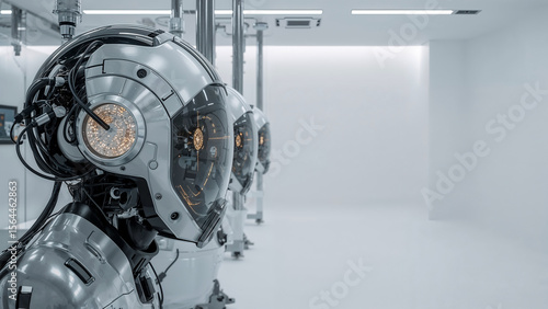 Ethereal Glow Retro-futuristic Robot Array