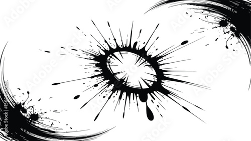 Vector Stylized Paint Splatter Burst: Artistic Abstract Graphic.