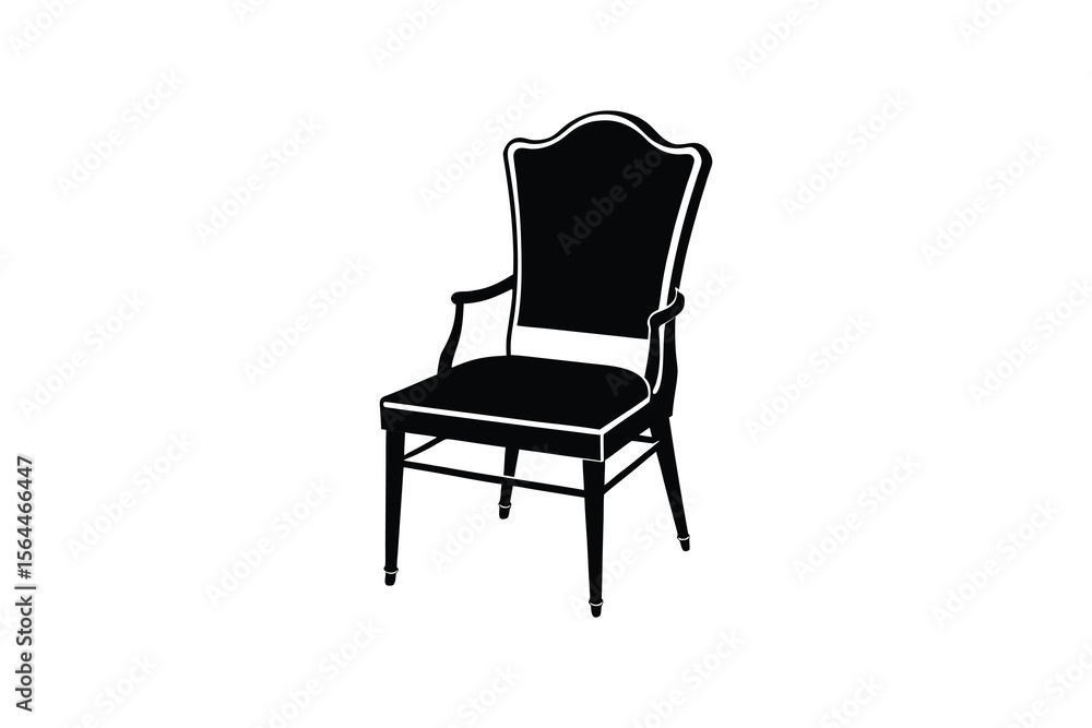 Fototapeta premium Elegant Armchair Silhouette on White Background for Interior Design Projects