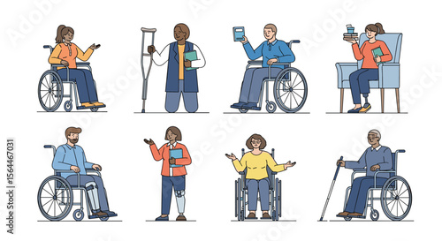 Diverse Individuals with Disabilities Receiving Support and Assistance Advocating for Inclusion and Accessibility in Society