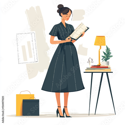 a fashion designer in flowy dress
