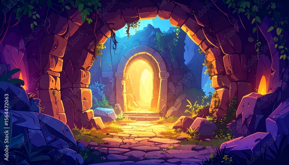 Fototapeta premium Mysterious Ancient Portal: A Journey to the Unknown