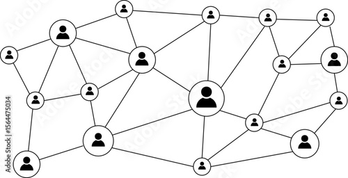 Social network connection on transparent background