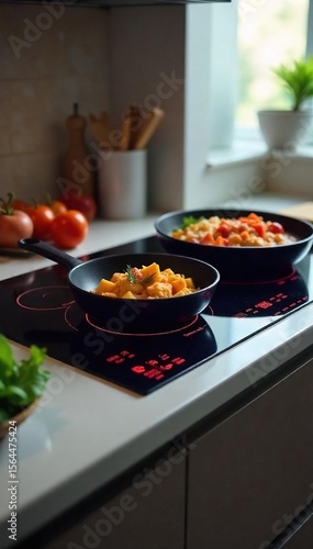 Sleek Modern Electronic Stovetop Effortless Cooking in a Contemporary Kitchen