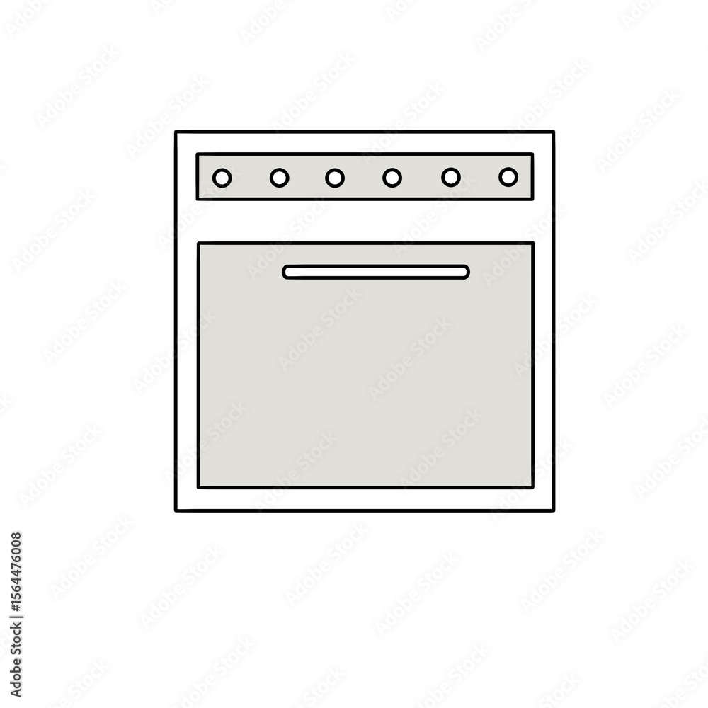 A white oven with a black handle A white oven with a black handle
