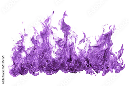 Purple fire flames isolated on black background