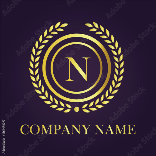 Letter luxury gold logo concept