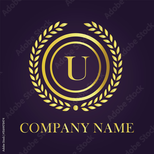 Letter luxury gold logo concept