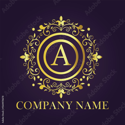 Letter luxury gold logo concept