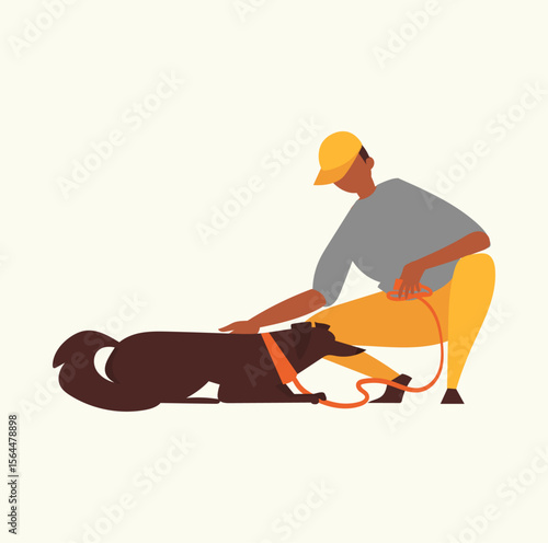 Dog's Loyal Bond: In a tender moment of connection, an individual gently strokes the fur of a faithful canine companion, embodying a scene of gentle love and unwavering friendship.