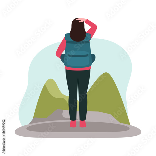 Adventure Seeker: A solo hiker stands amidst towering peaks, their gaze fixed upon the distant horizon, symbolizing the thrill of travel and self-discovery.